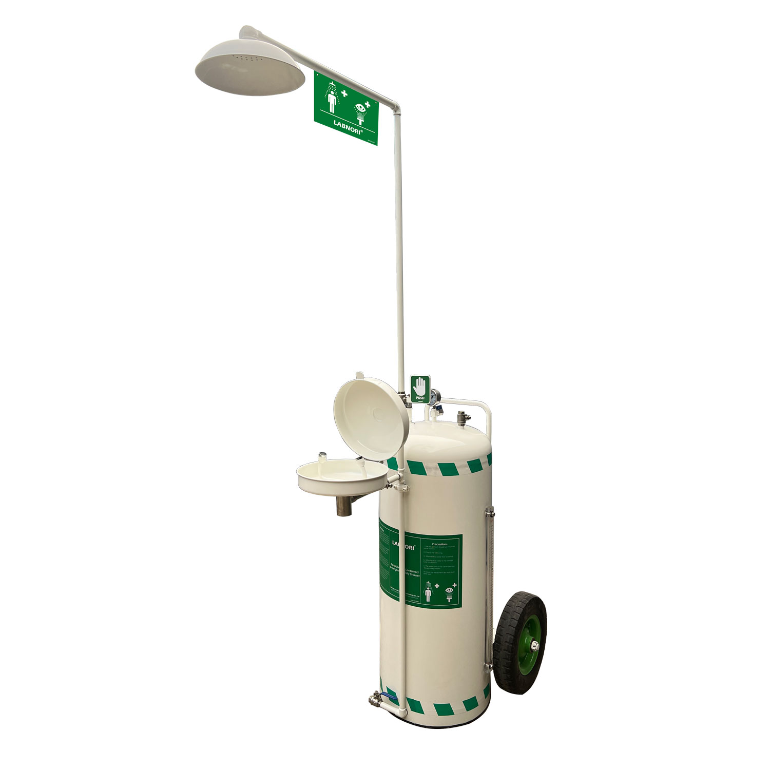 Labnori 140L Portable Self-Contained Emergency Shower and Eyewash with Dust Cover, SS3140C